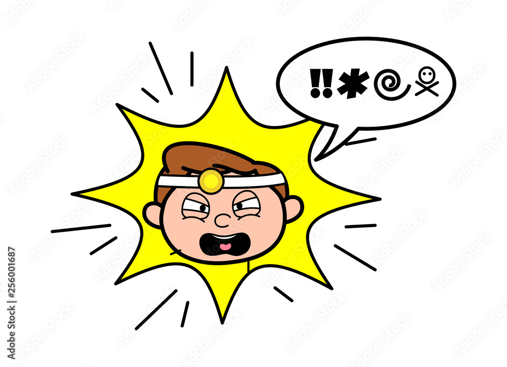 Cartoon Doctor Screaming Face Expression Vector Cartoon Doctor Screaming Face Expression Vector