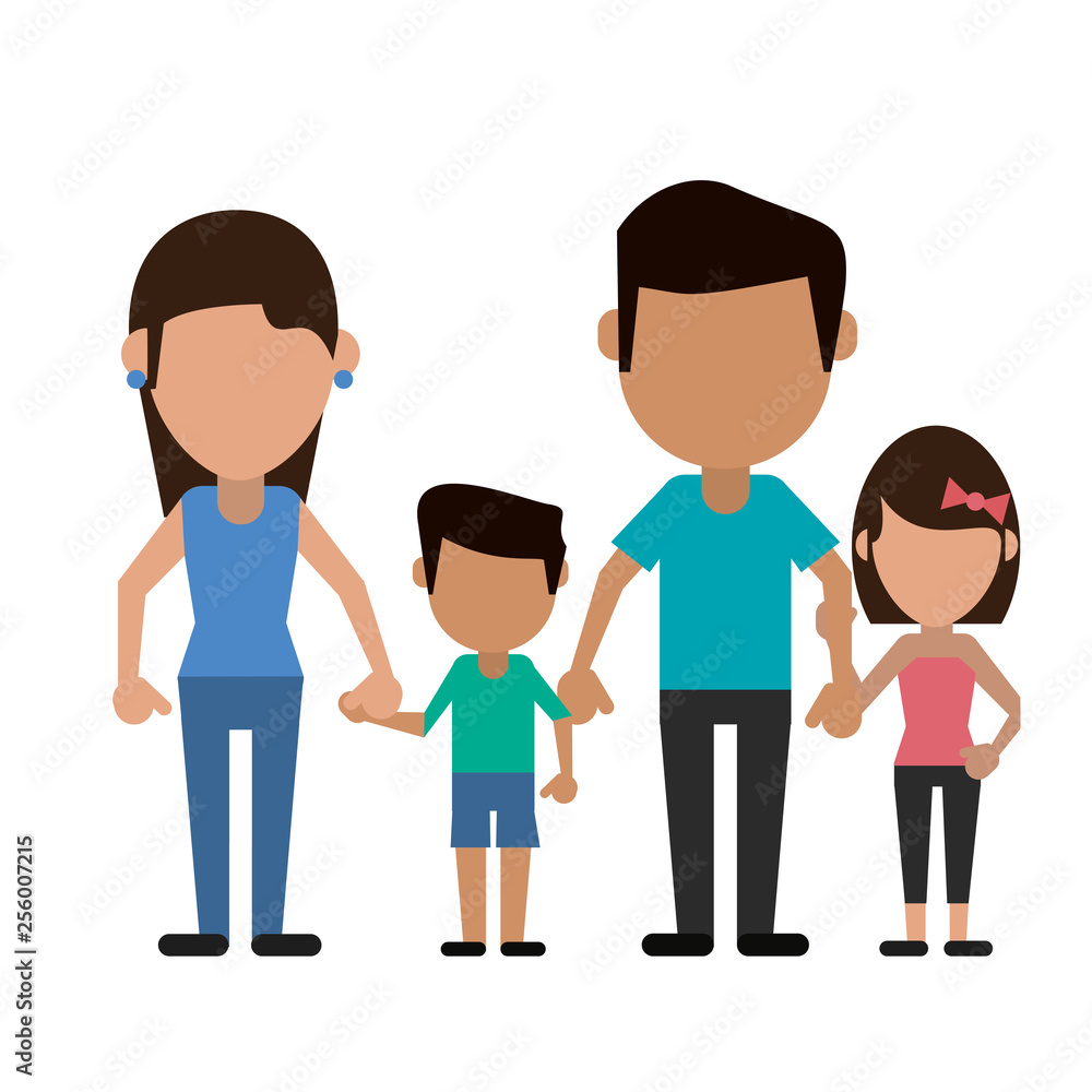 Family avatar faceless cartoon