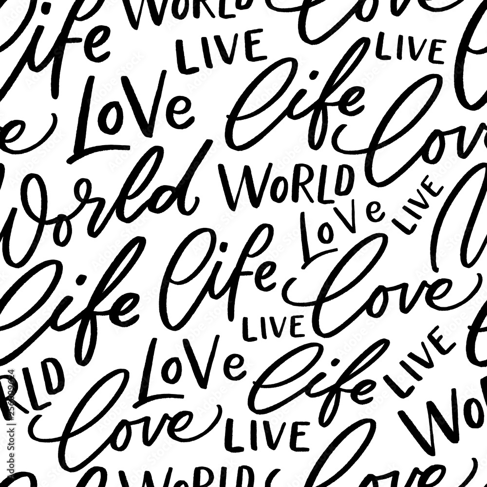 Modern lettering seamless pattern for print, textile, decor. Typography background. Modern lettering seamless pattern for print, textile, decor. Typography background.