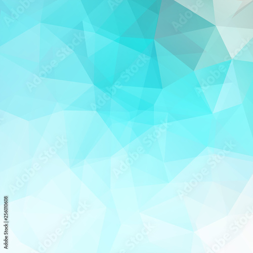 Abstract mosaic background. Triangle geometric background. Design elements. Vector illustration. Blue, white colors.