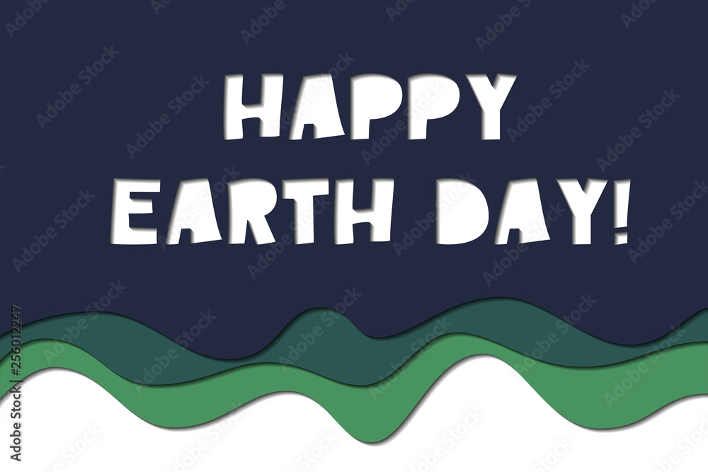 Happy Earth Day! - paper art style card Happy Earth Day! - paper art style card