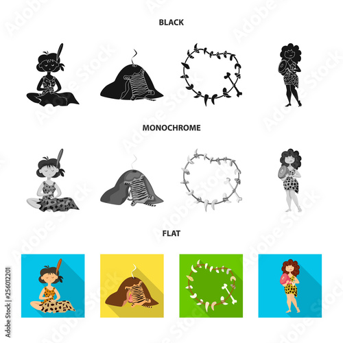 Vector design of evolution  and prehistory symbol. Set of evolution  and development  stock symbol for web.