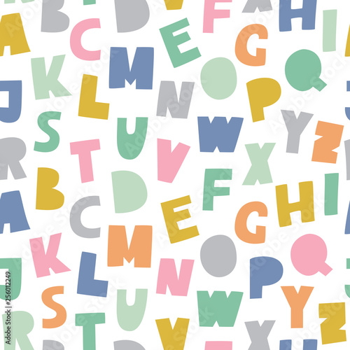 Colorful ABC seamless pattern