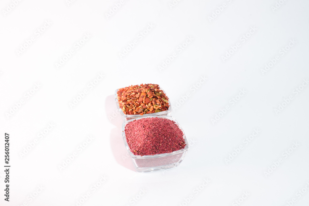 Different spices on the white background Different spices on the white background
