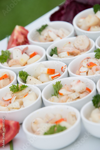 Shrimps and surimi finger food