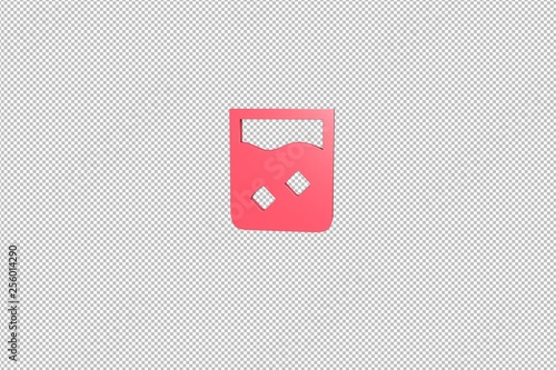 red Alcohol 3D illustration on transparent background