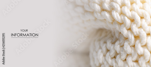 Large knit white fabric texture textile macro pattern blur background photo