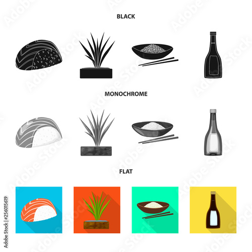 Isolated object of crop and ecological icon. Collection of crop and cooking stock vector illustration.
