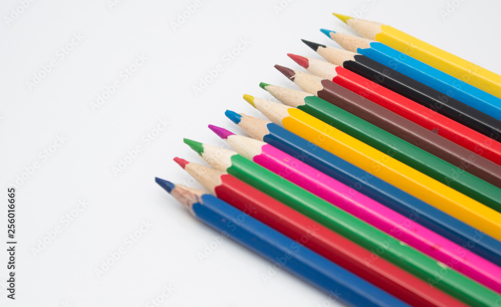 color pencils isolated on white background color pencils isolated on white background