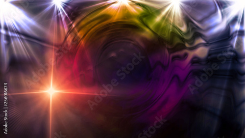 Abstract teleportal background with spotlight and lens flare.