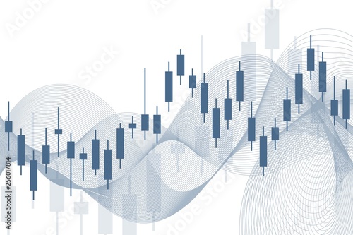 Stock market or forex trading graph. Chart in financial market vector illustration Abstract finance background.