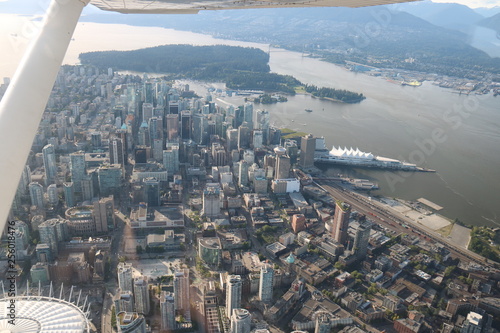 Flight cityscapes of Vancouver