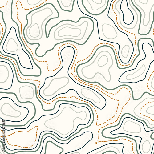 Abstract vector background with wavy lines. Topographic map design template. Line art banner.