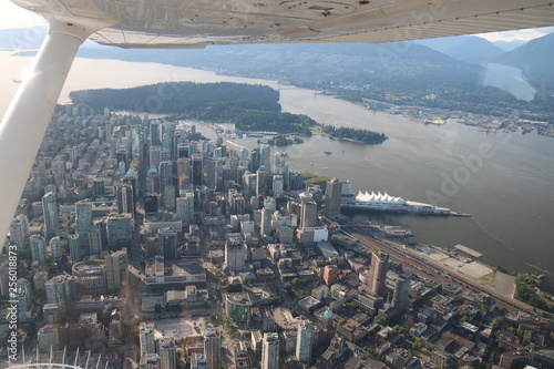 Flight cityscapes of Vancouver