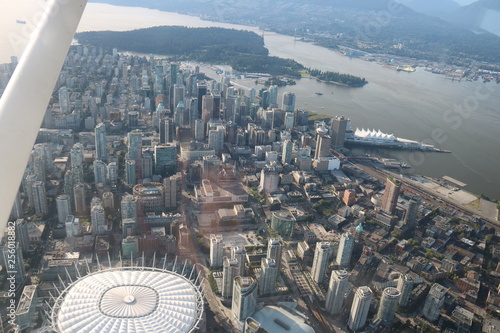 Flight cityscapes of Vancouver