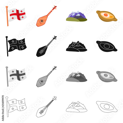 Vector illustration of culture and sightseeing sign. Set of culture and originality vector icon for stock.