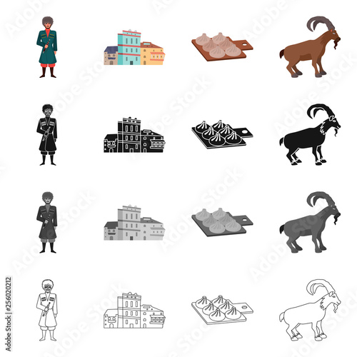 Vector illustration of culture and sightseeing icon. Collection of culture and originality stock symbol for web.