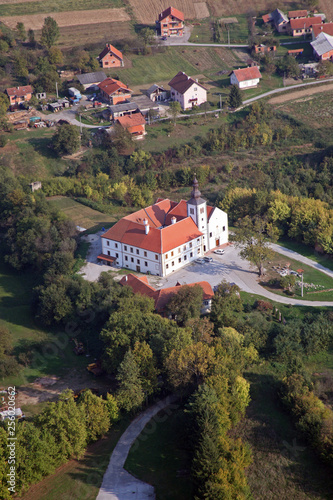 Parish Church of Our Lady of snow and Pauline monastery in Kamensko, Croatia photo