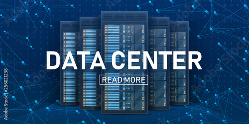 Creative vector illustration of server rack room, big data bank center isolated on transparent background. Art design web hosting technology. Abstract concept graphic computer service element