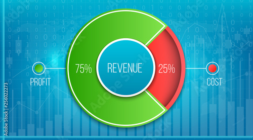 Creative vector illustration of revenue, profit, expenses diagram showing infographic isolated on transparent background. Art design business planning template. Abstract concept graphic element