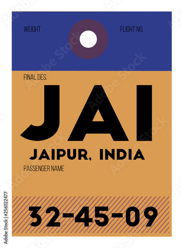 Jaipur airport luggage tag