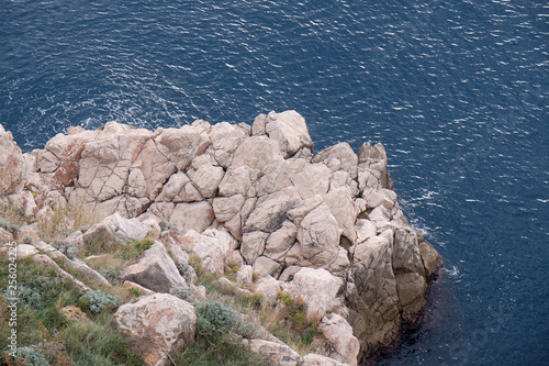 Pictorial blue Adriatic sea in Dubrovnik, Croatia
