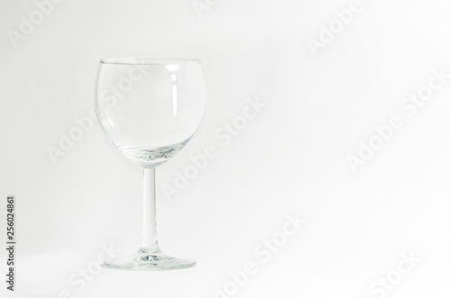 Empty wine glass on white background. Transparent on white. Glass. Tableware.