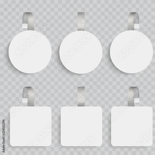 White blank wobblers. 3d sale discount plastic tags vector.