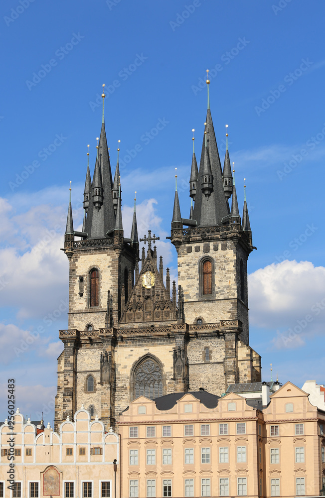 Church of Saint Mary of Tyn in the European capital PRAGUE in th