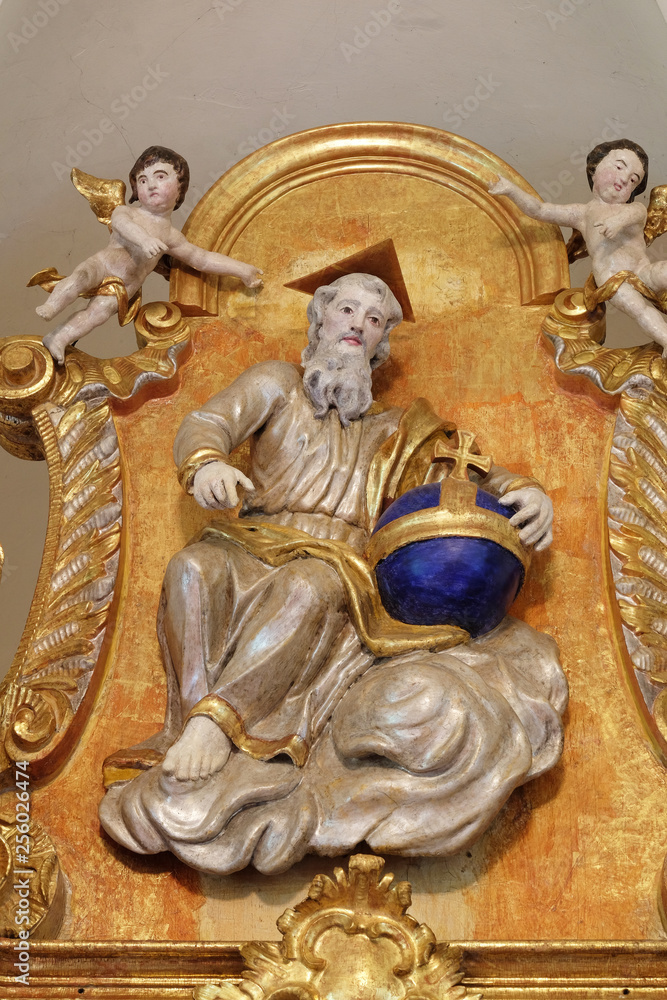 God the Father on the main altar in chapel of Saint Roch in Zagreb, Croatia 