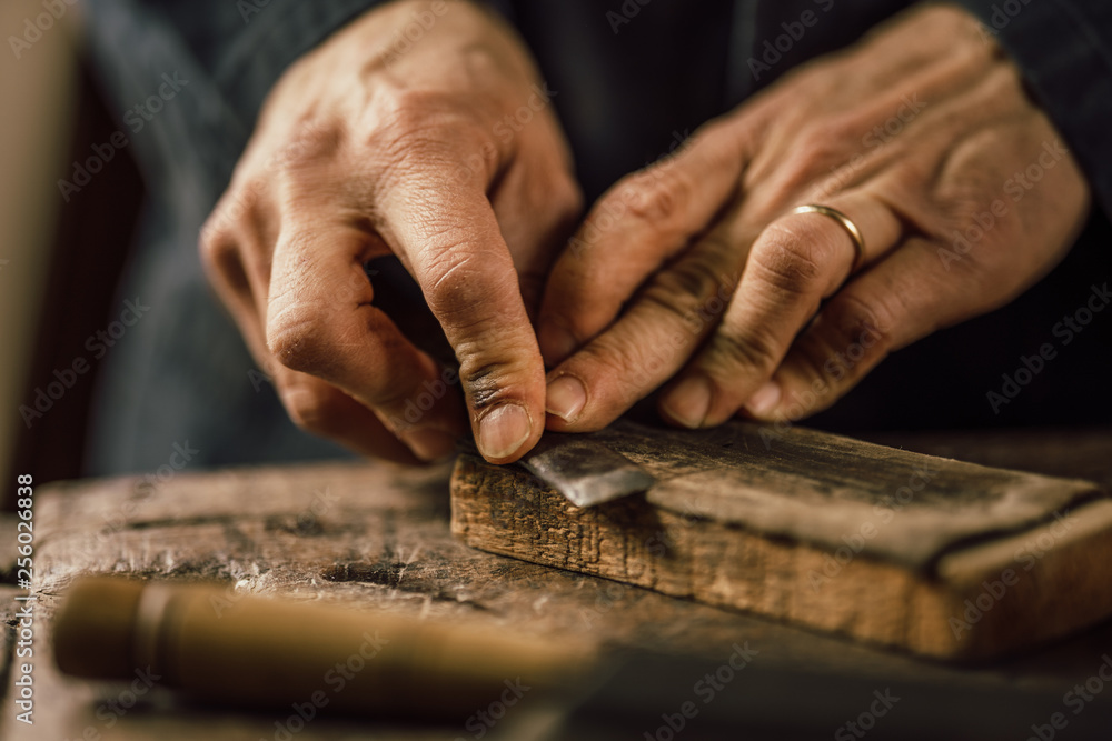 Fotografie details of craftsmanship of wood