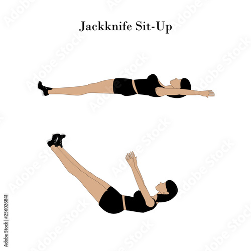 Jackknife sit up exercise workout