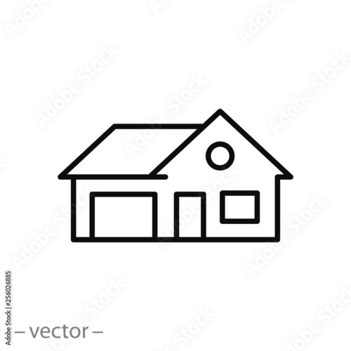 home icon, private house linear sign on white background - editable stroke vector illustration eps10