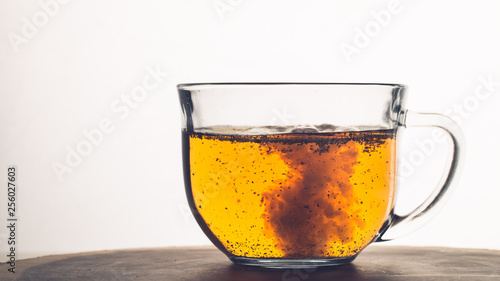 bubbly beverage on clear glass cup photo