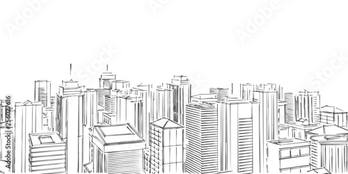 Big cities cityscapes and buildings .Technical project of the city . #256027616