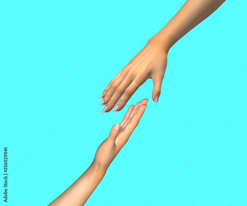 Helping hand. 3D render