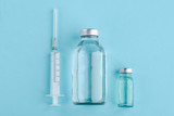 Syringe, glass bottle and vial