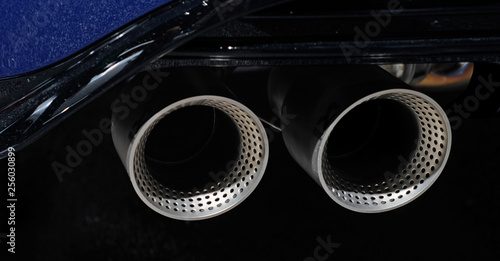exhaust tips of a sportcar