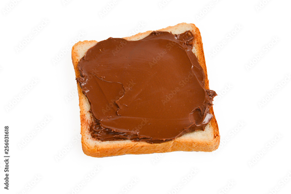 Сhocolate paste sandwich isolated on white background. Сhocolate paste sandwich isolated on white background.
