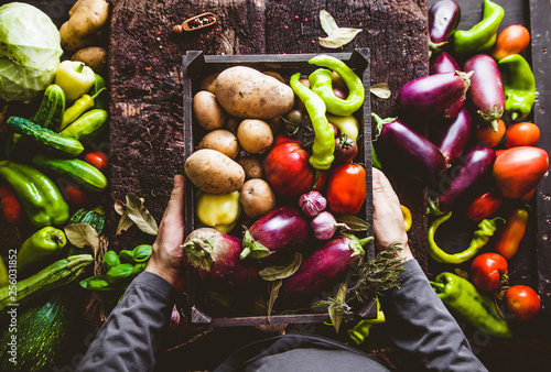 Farmer with zucchini photo