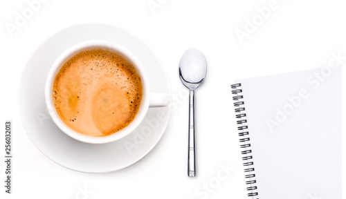Kaffeetasse mit Notizblock