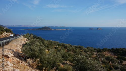 Costal road at the mediterranean sea in Turkey near the city of Kas photo