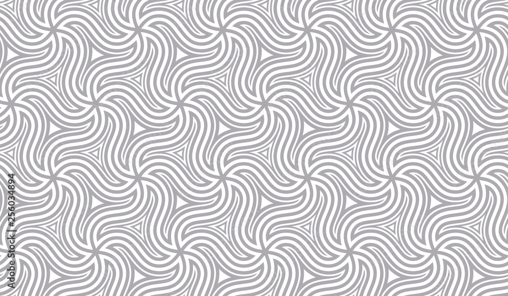 Seamless pattern with rotating figures. Optical illusion of movement of forms in space.