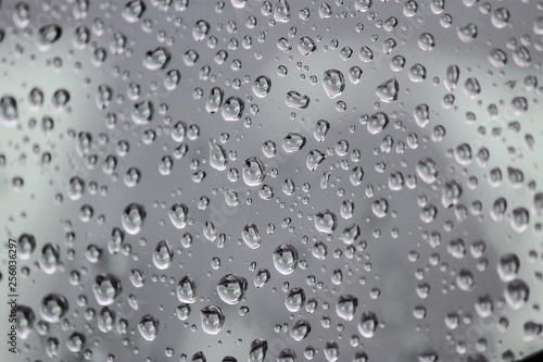 drops of rain on the glass