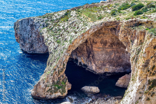 Obraz na płótnie Blue Grotto and a natural rock feature on the Island Malta w salonie
