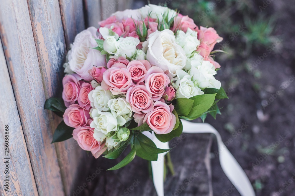 Bridal bouquet of roses close up Bridal bouquet of roses close up