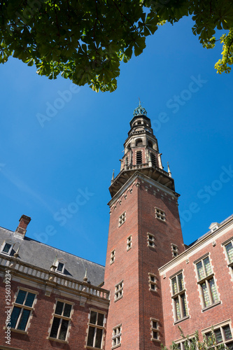 town hall of Leiden against blue sky, The Netherlands
