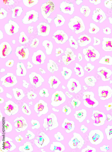 Watercolor leopard print nice pink background
