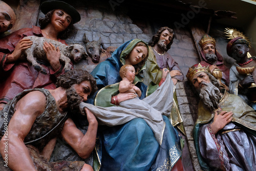 Nativity Scene, altarpiece in the church of Saint Matthew in Stitar, Croatia  photo