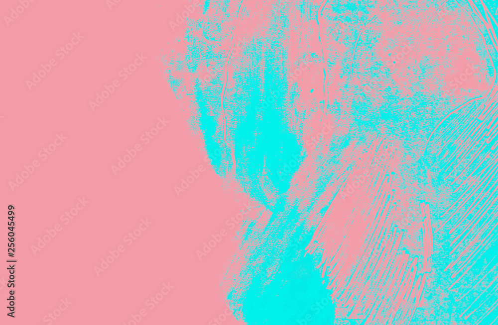 pink coral and blue paint brush strokes background 